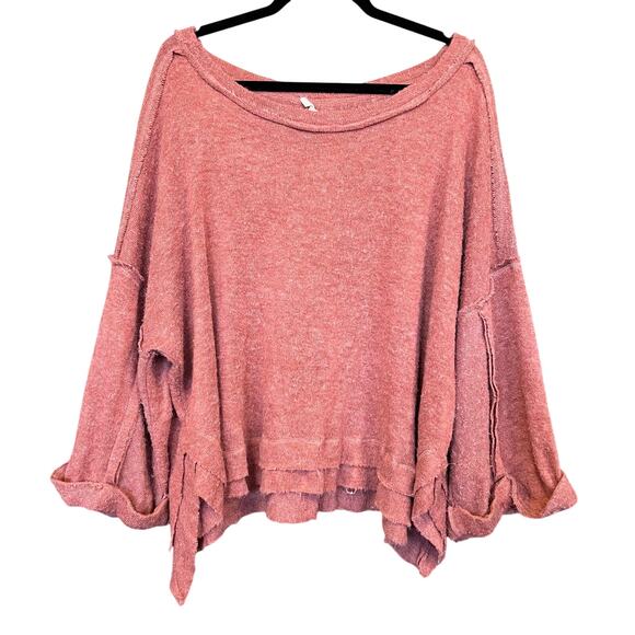 KyeMi Boutique Rust Peach Oversized Bell Sleeve Sweater Large - Picture 1 of 5